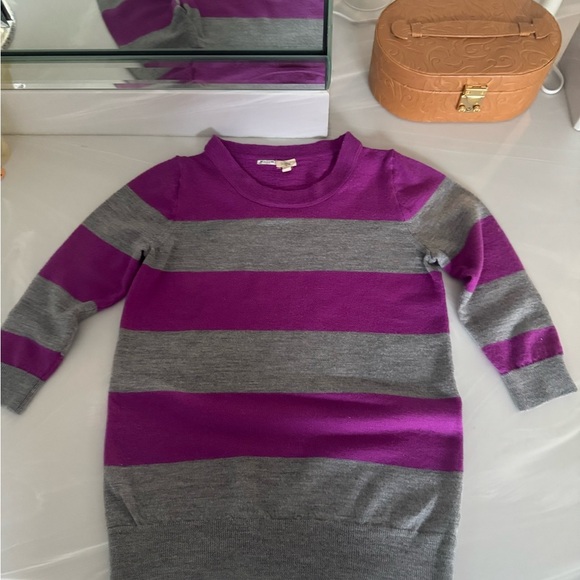 J. Crew Purple Striped Sweater XSmall - Picture 2 of 7